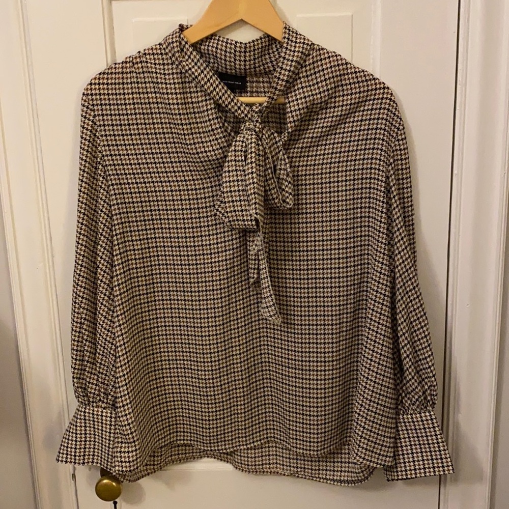 Who What Wear tie neck blouse